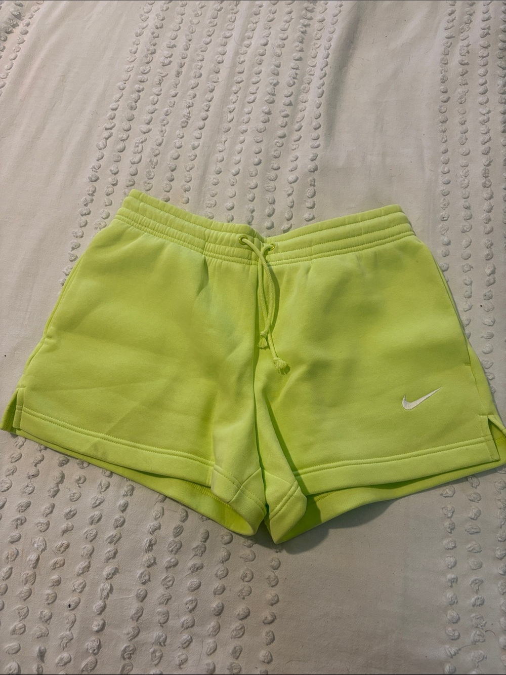 Nike Women's Neon Yellow-Green Athletic Shorts